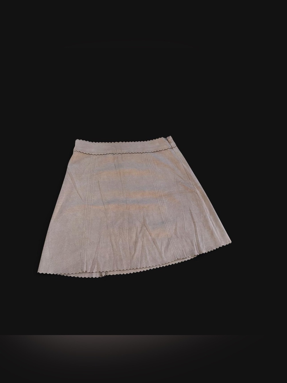Altar’d State Women's Tan A-Line Scallop Hem Skirt